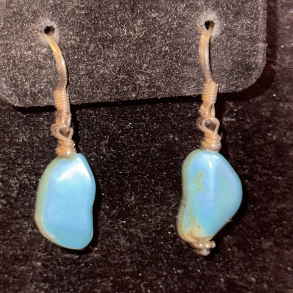 TURQUOISE NUGGET ONLONG DROP EARRINGS - Picture 3 of 5